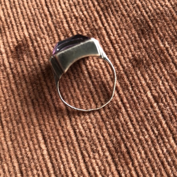 Vintage / Antique sterling silver amethyst ring art deco - Picture 3 of 6